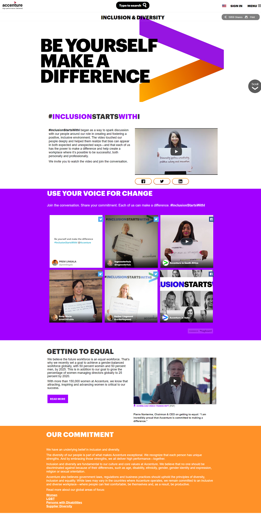 Accenture Company Diversity Page