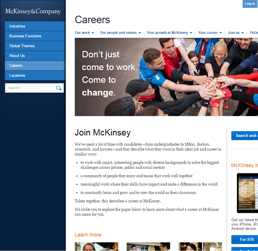 best-company-career-sites-mckinsey-ongig