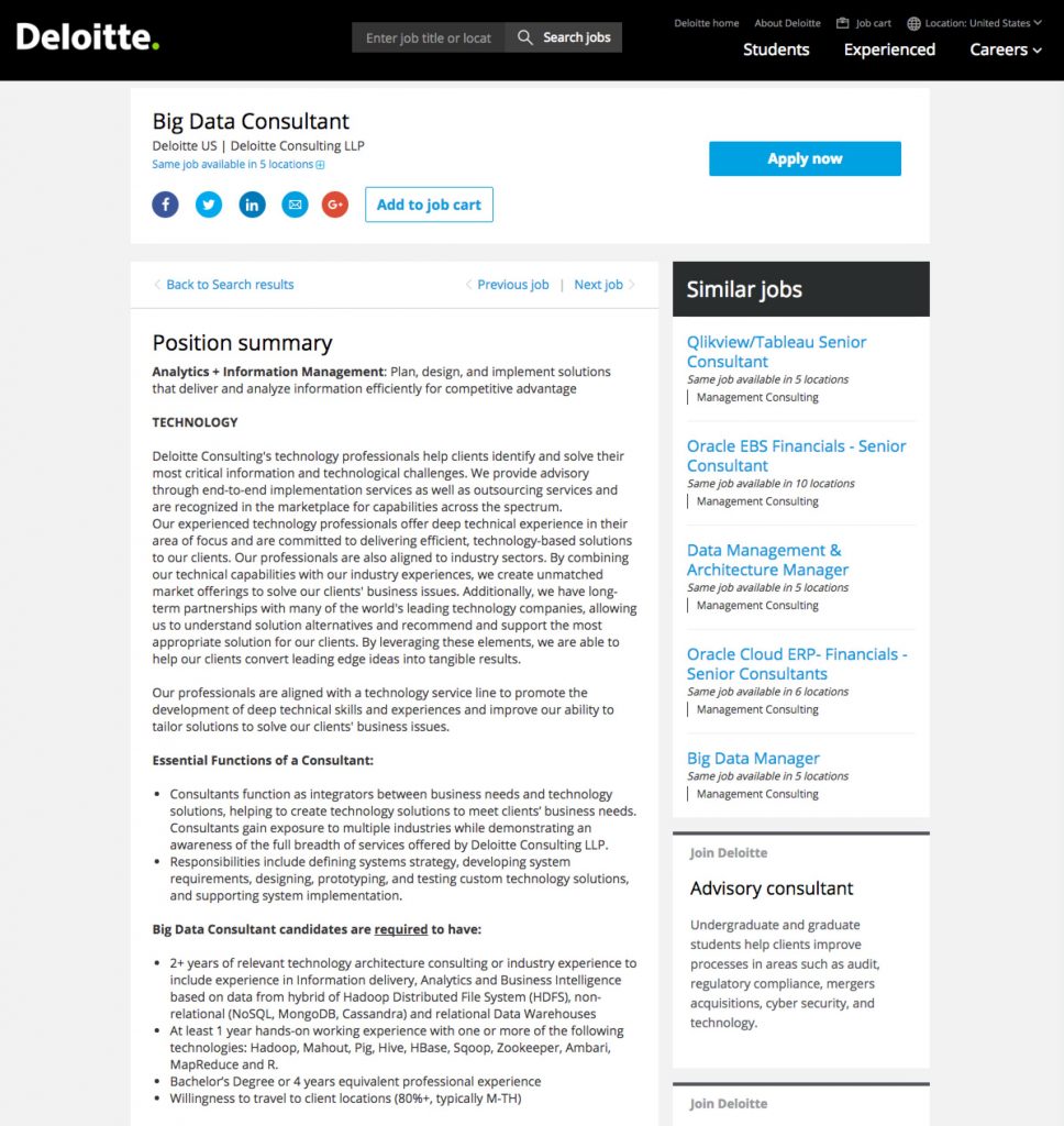 Sample Best Job Descriptions Deloitte Ongig Blog