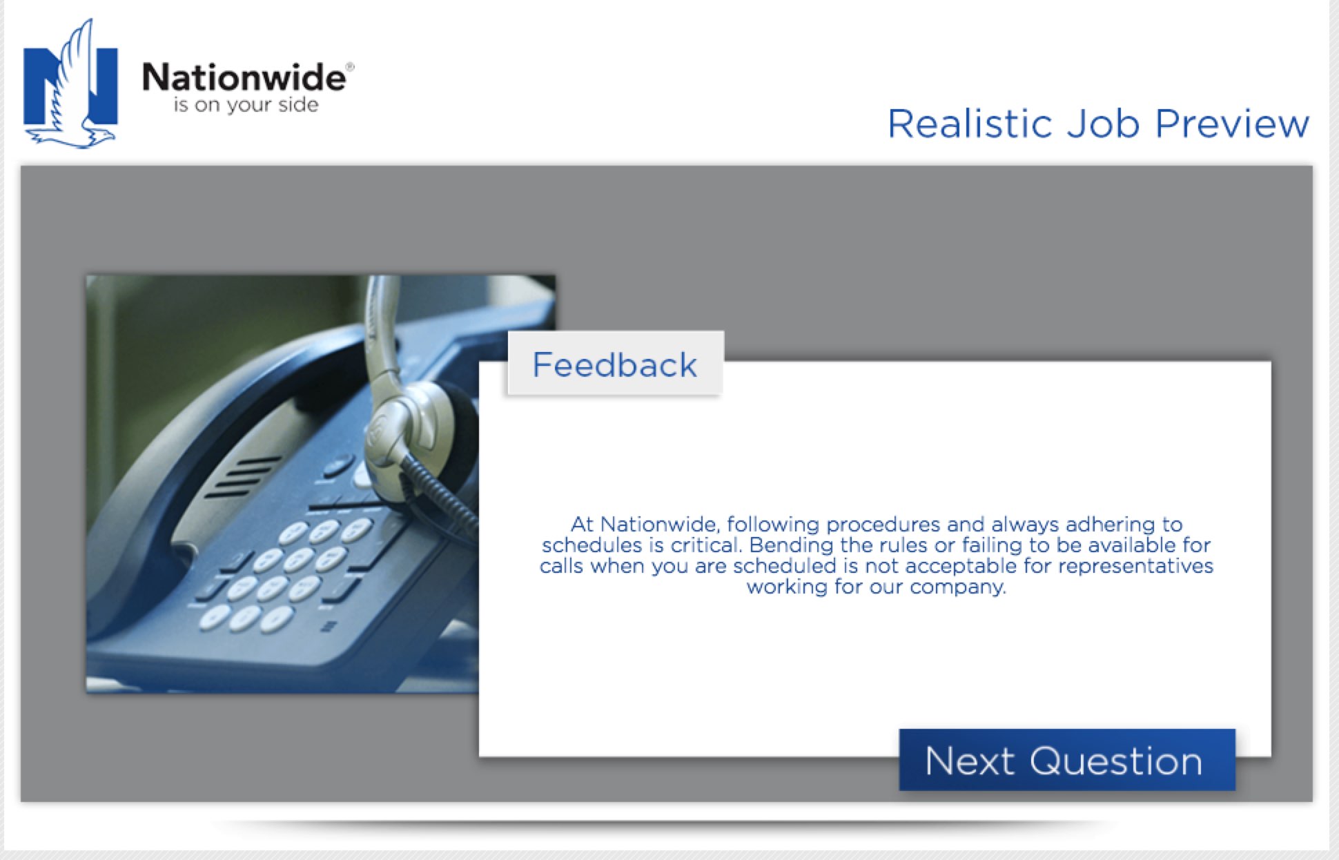 RJP Realistic Job Preview example Nationwide Insurance | Ongig