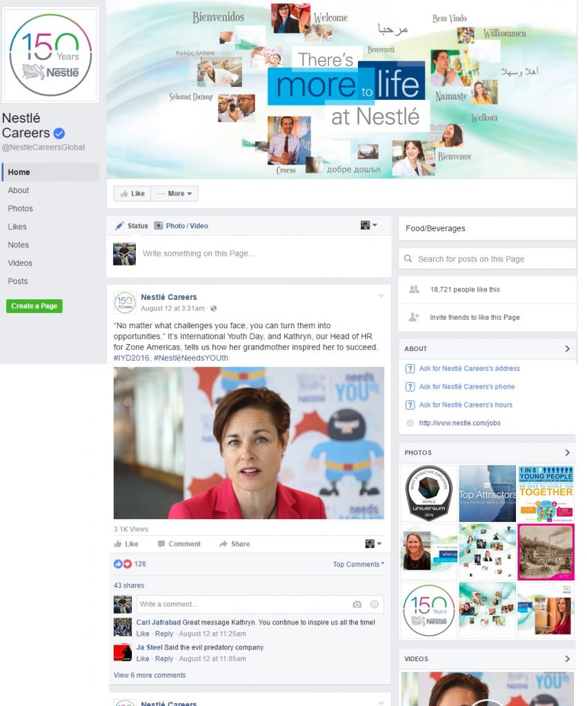 Nestle Facebook Careers Page Whole Ongig Blog