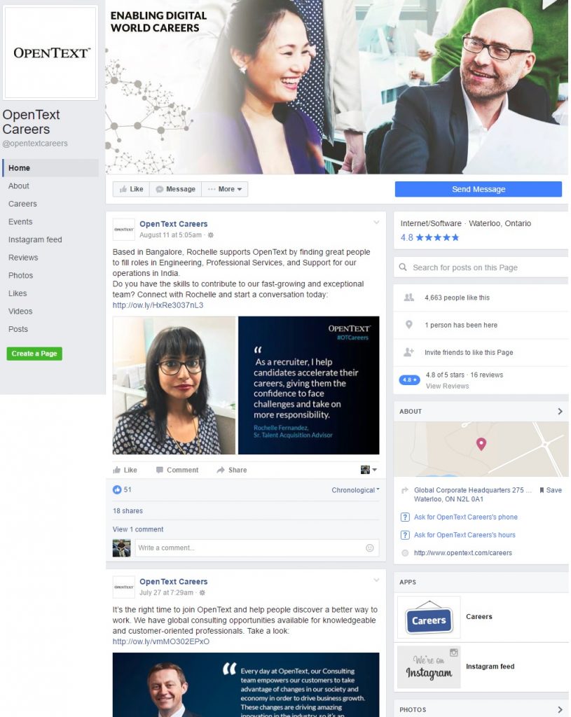 Opentext Facebook Careers Page Whole Ongig Blog