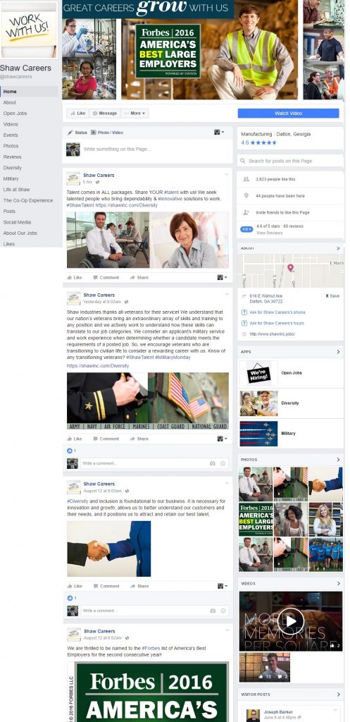 Shaw Industries Facebook Company Careers Page