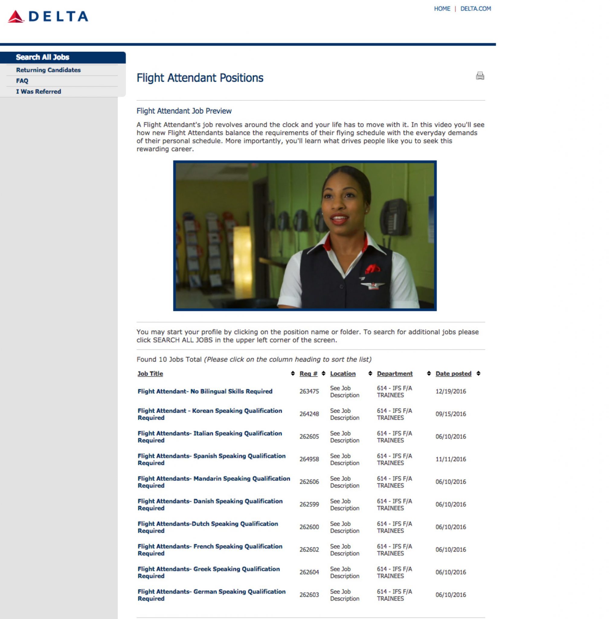 Delta Video Job Previews Flight Attendants | Ongig Blog