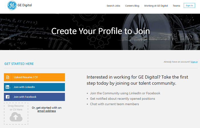 GE Digital Talent Community Landing Page