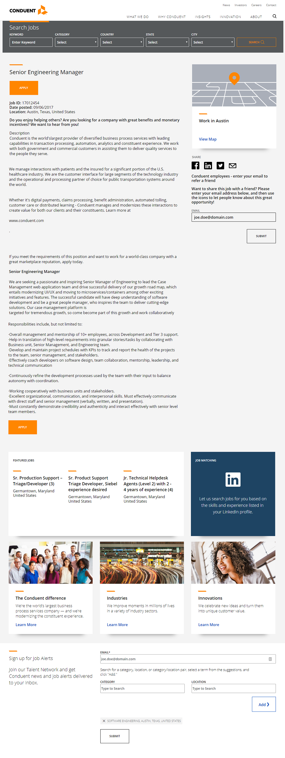  Conduent Taleo ATS Job Page