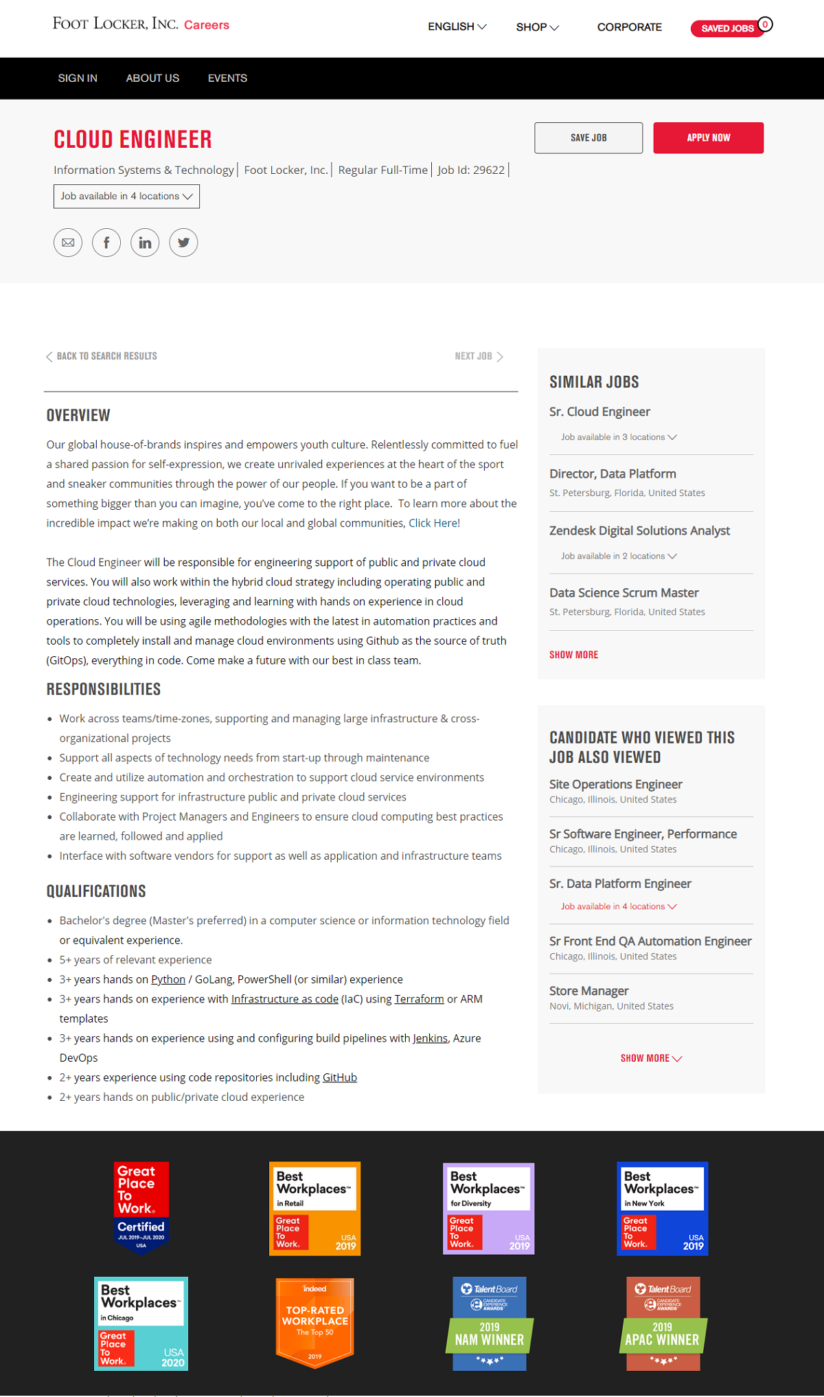 footlocker icims ats job page overlay