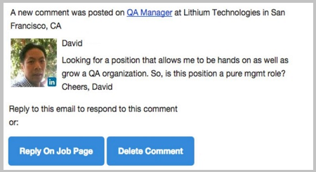 Chat and Comments on Dynamic Job Descriptions