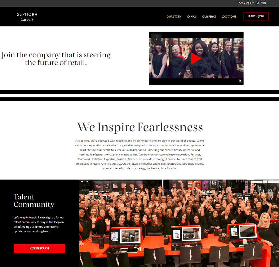 Sephora Company Career Site