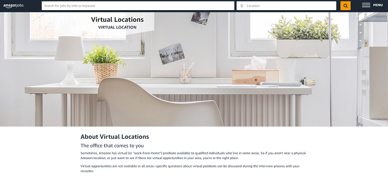 Amazon Work From Home Microsite