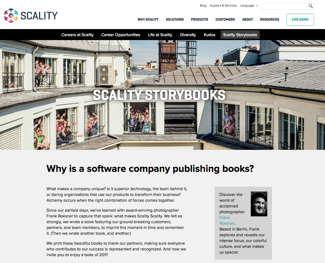 Scality career site storybooks