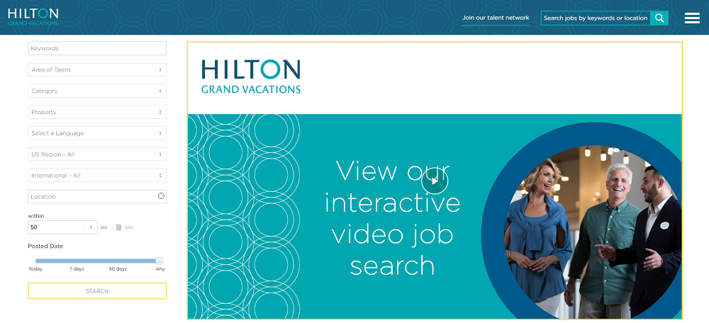 Hilton Interactive Video Job Search
