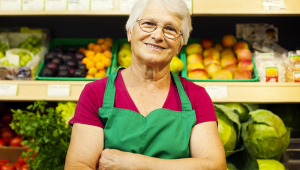 Older Woman Grocery Worker