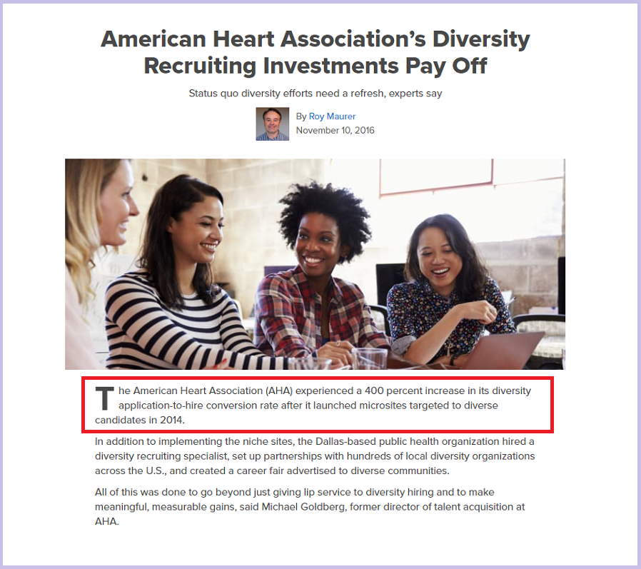 American Heart Association’s Diversity Recruiting Investments Pay Off