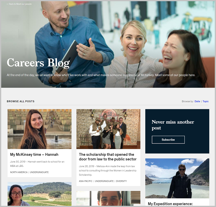 Mckinsey career blog