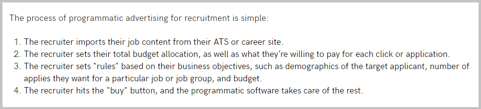 Appcast programmatic job advertising process