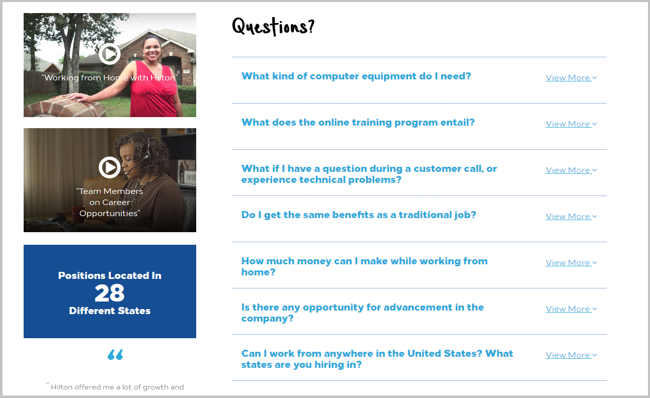 Hilton Recruiting Microsite FAQ
