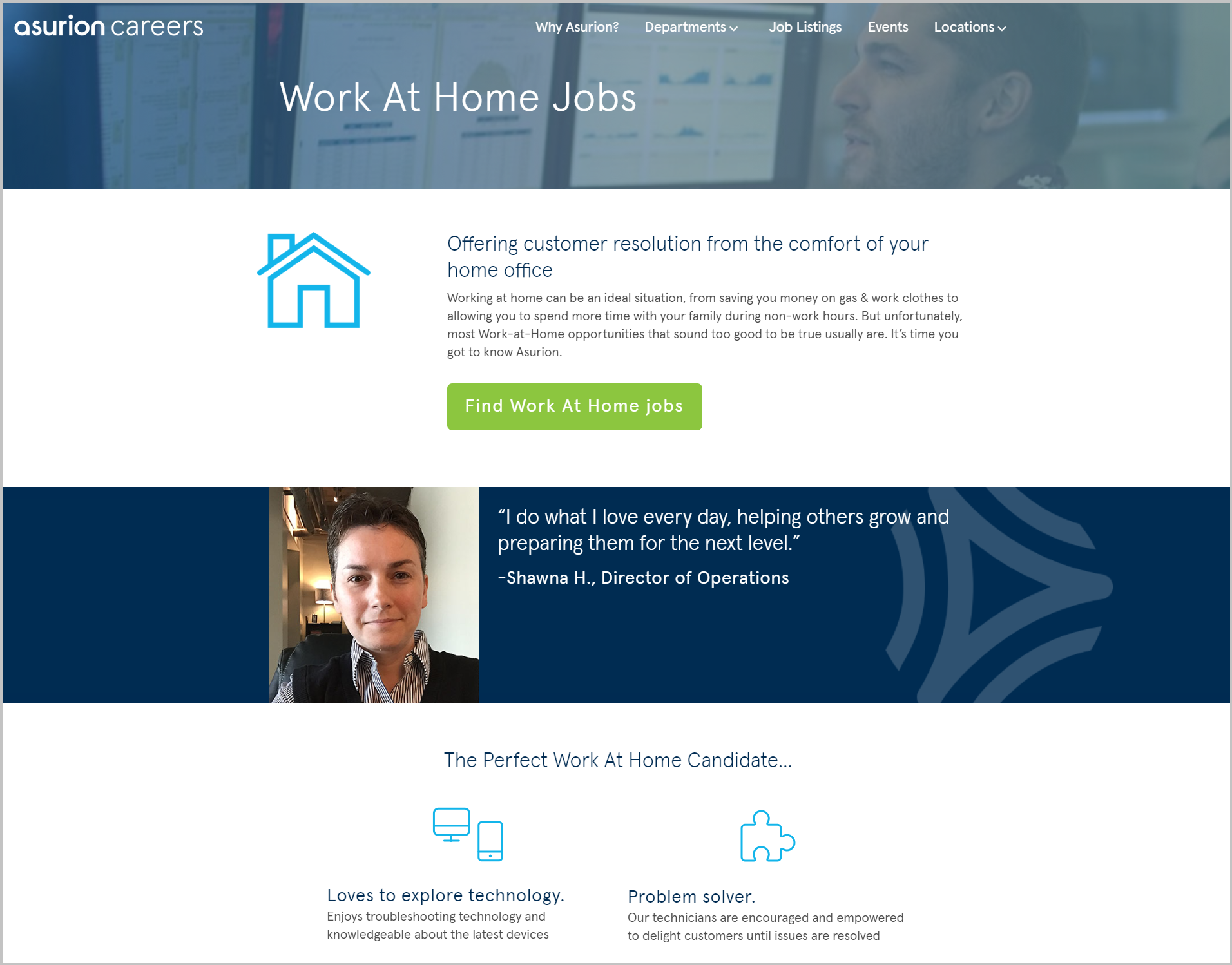 Asurion work from home recruiting microsite