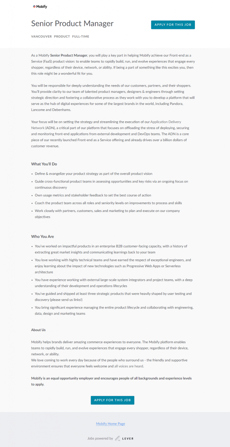 3 Examples of Lever ATS Job Page Overlays Ongig Blog