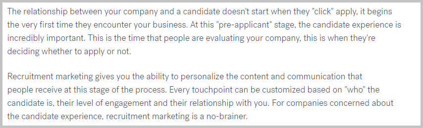 Better candidate experience with recruitment marketing