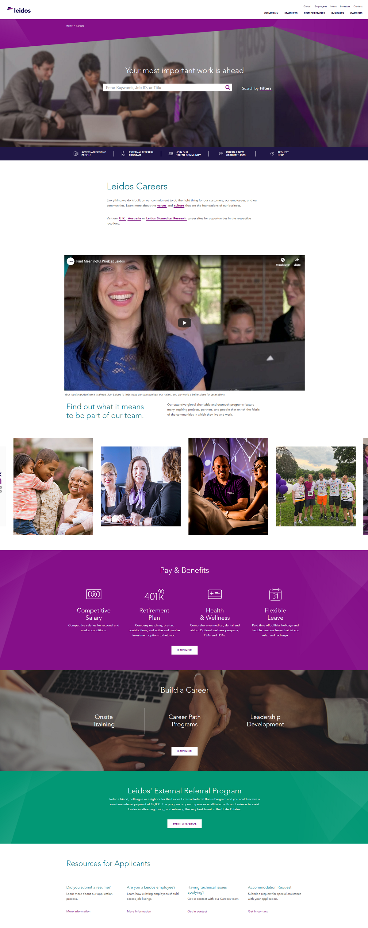 Leidos company career page