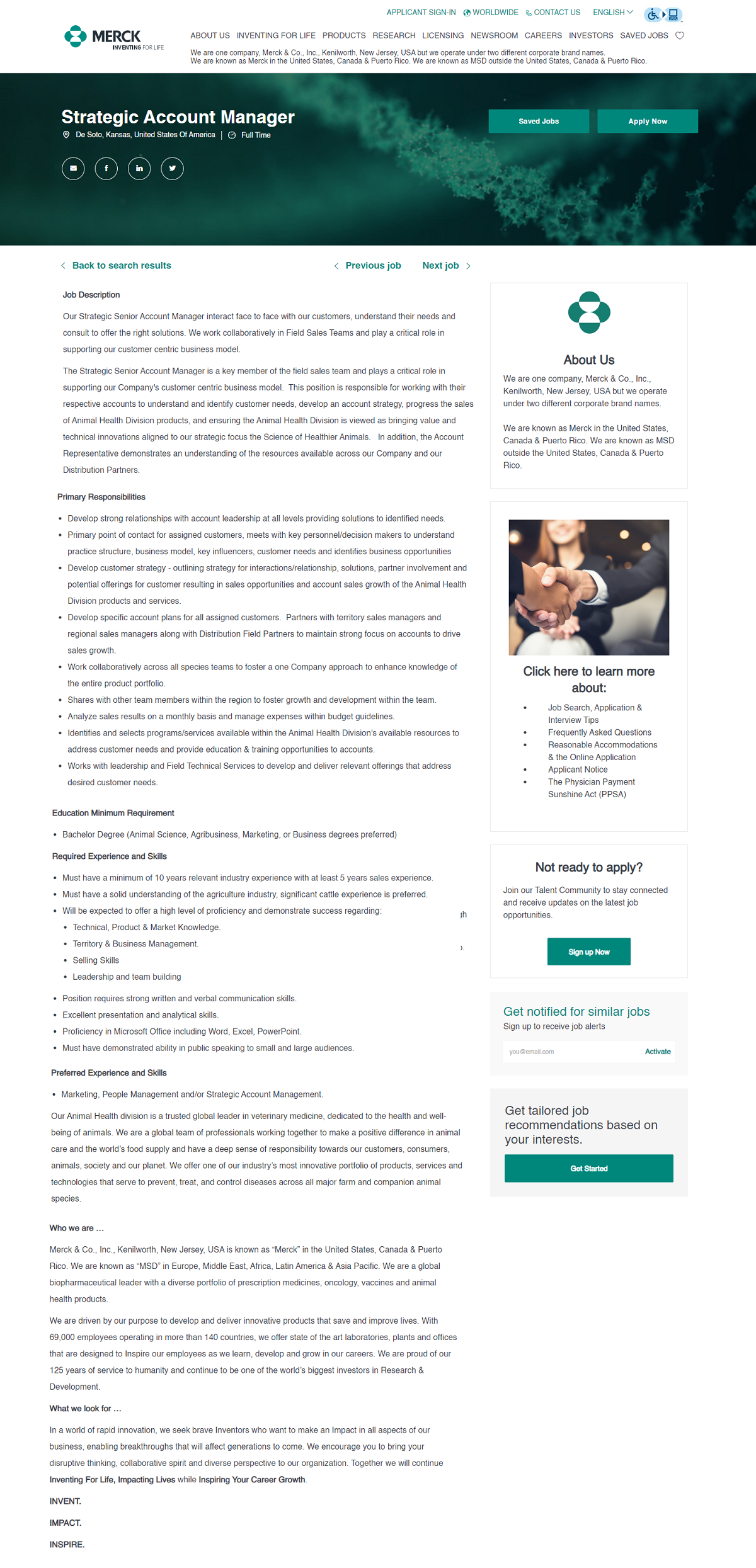 Merck job ad