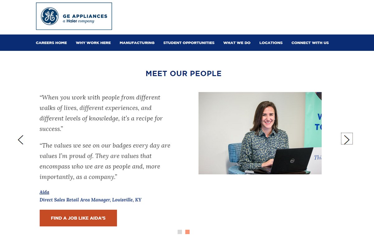 Find a job like on GE career page