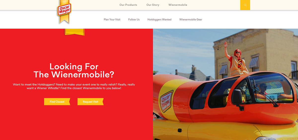 Oscarmayer wienermobile microsite