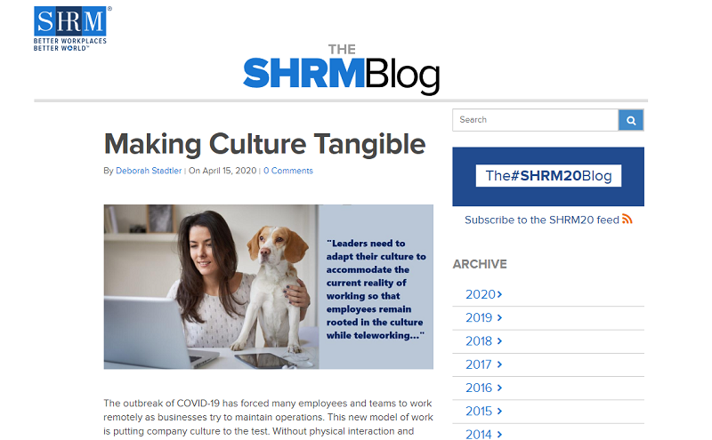 SHRM blog homepage