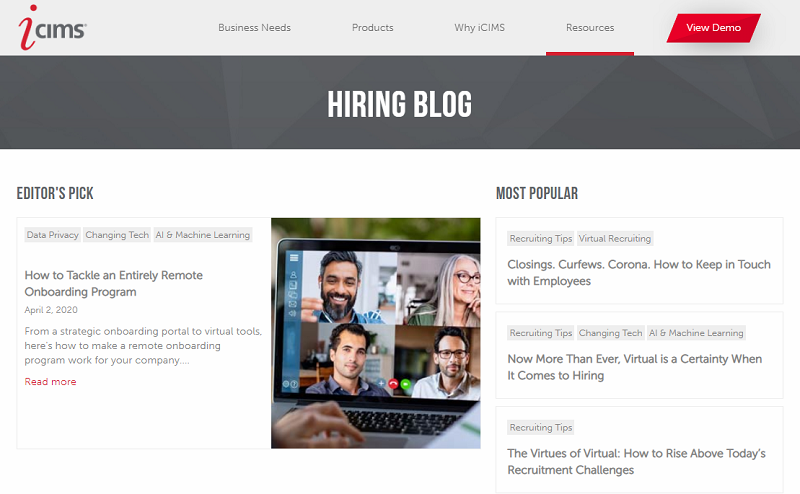 icims hiring blog homepage