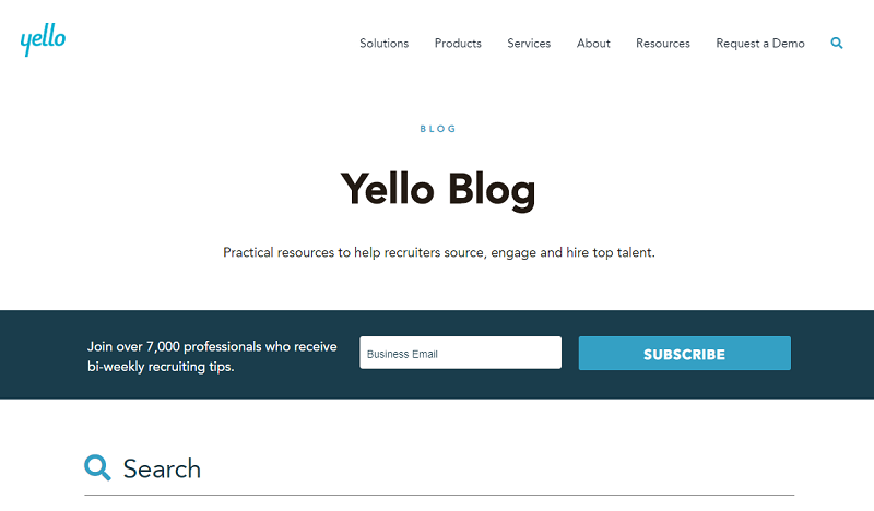 yello recruitment blog homepage