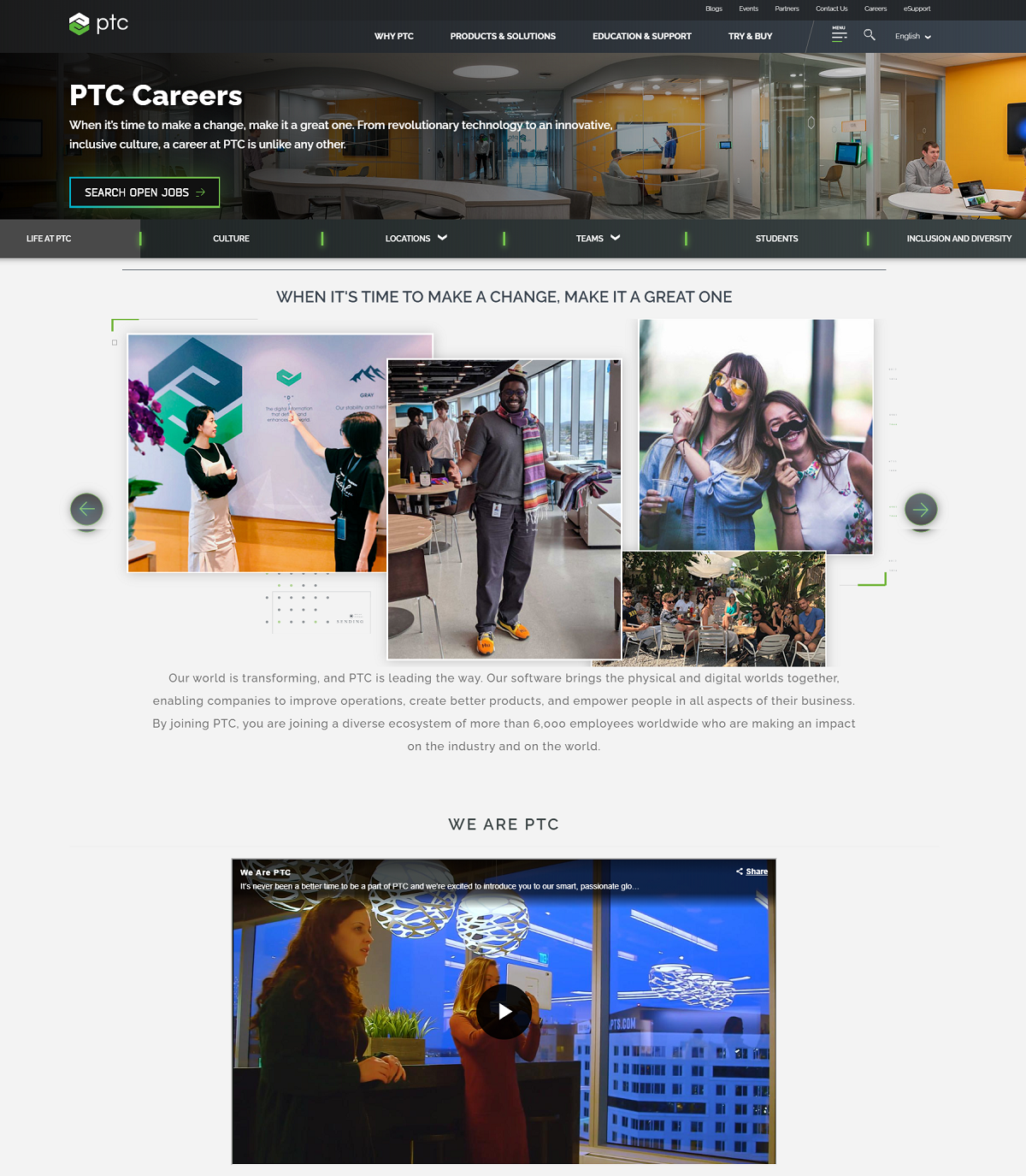 PTC career page