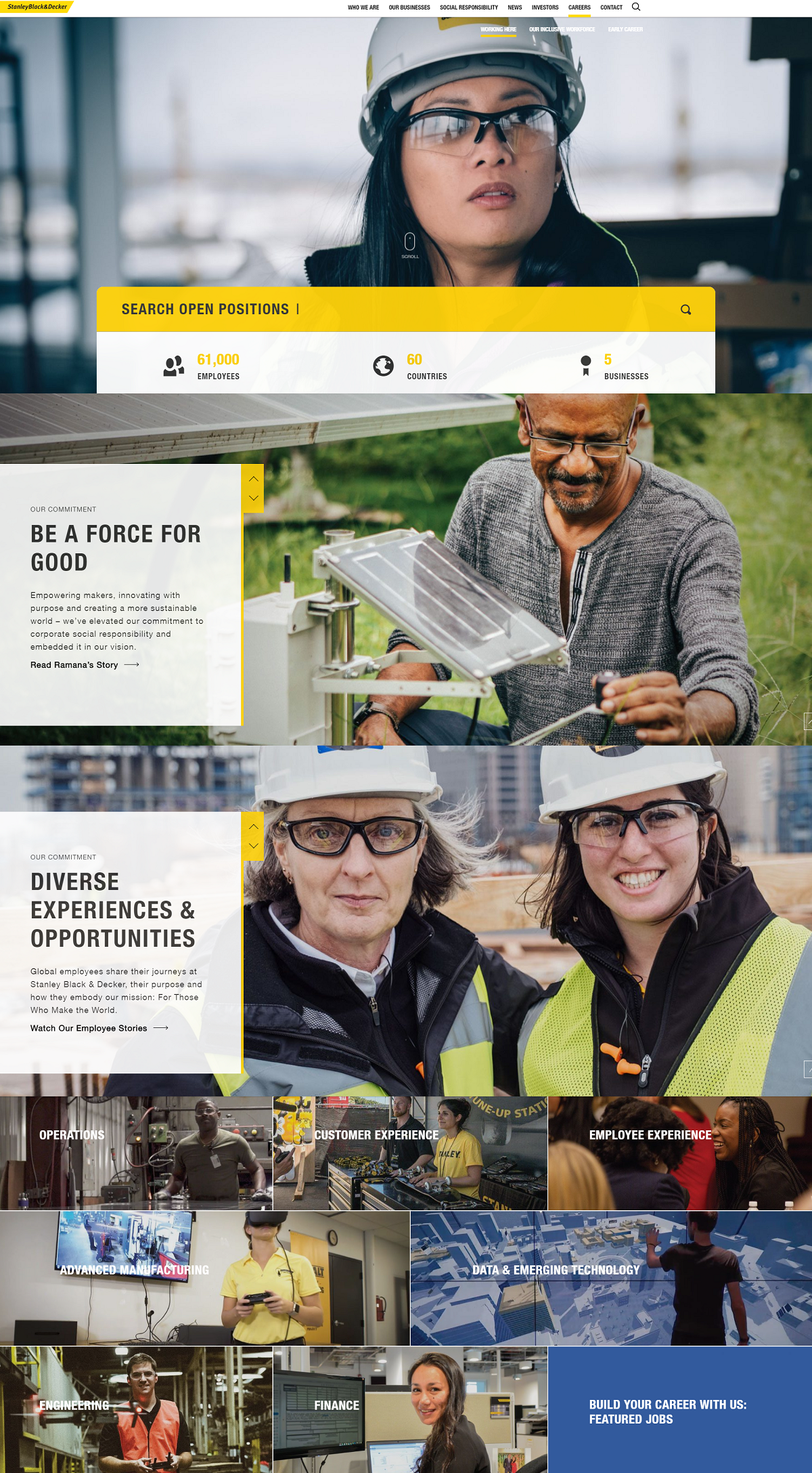 stanley black and decker career page