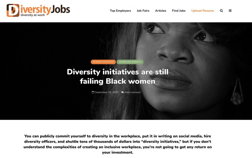 diversityjobs.com diversity initiatives are still failing black women