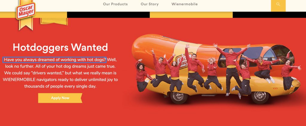 Wienermobile dream job