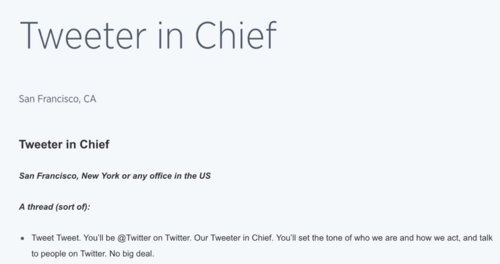 tweeter_in_chief catchy job titles