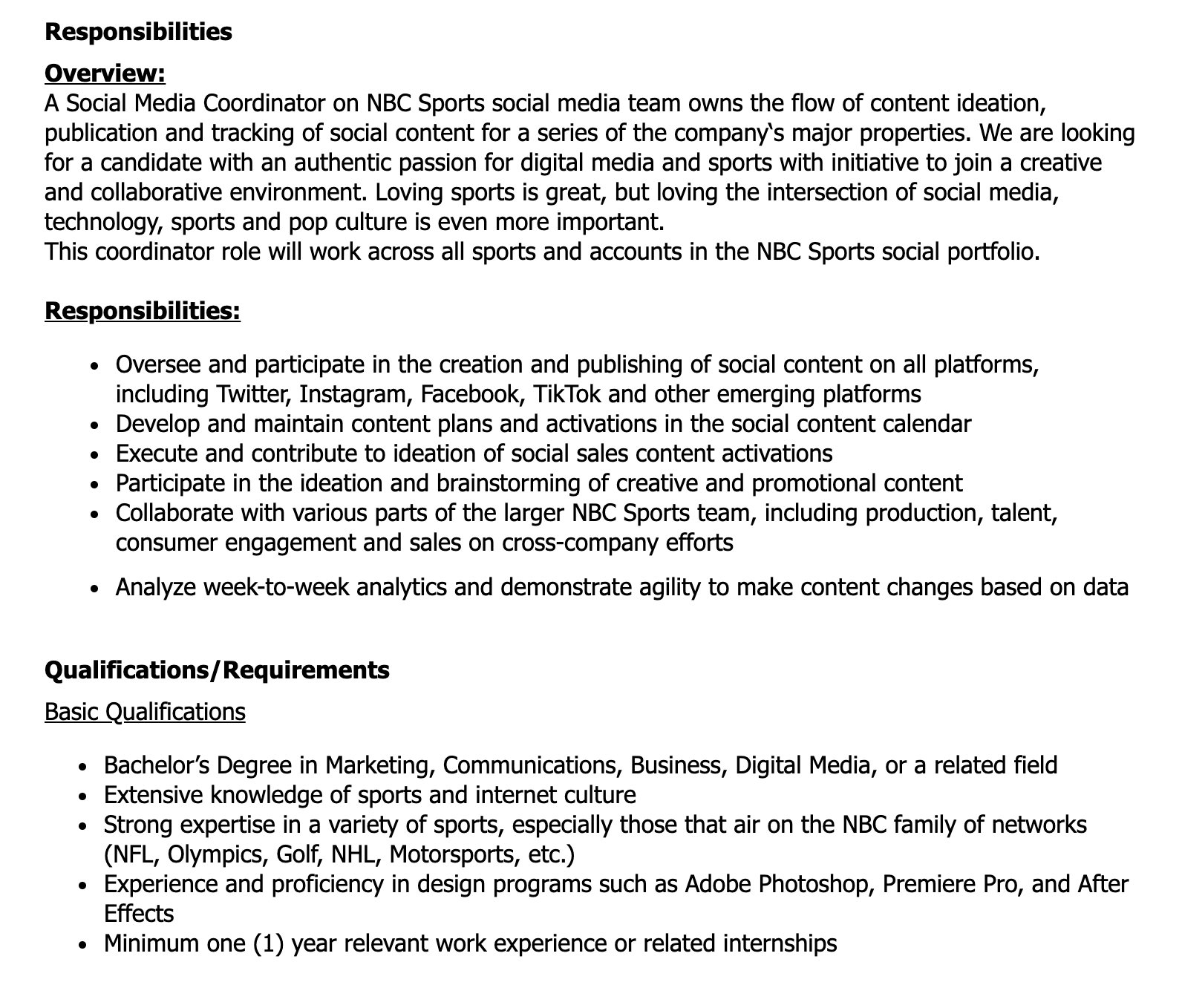 Air Coordinator Job Description