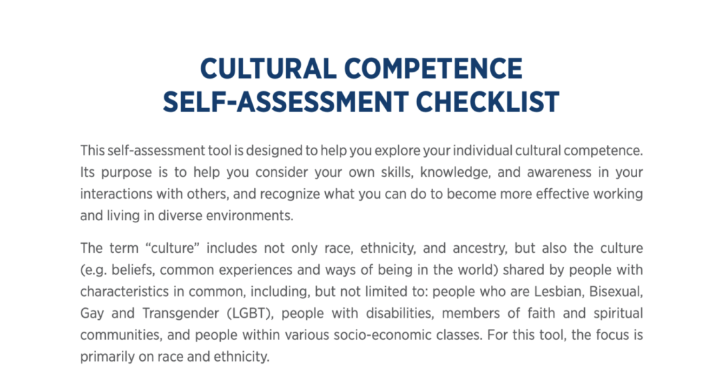 AVMA Cultural Diversity Assessment Tool