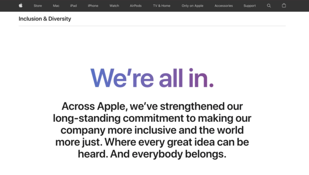 apple diversity inclusion statement