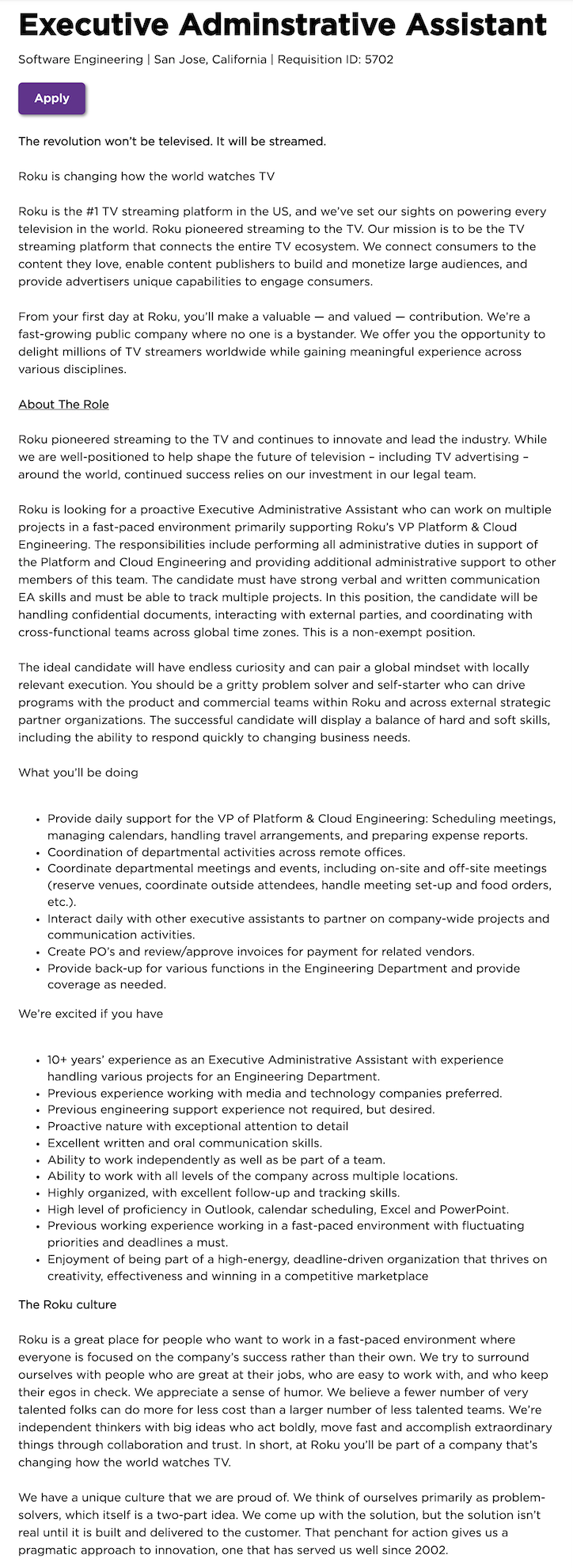 7 Examples of an Executive Assistant Job Description [+ a free template