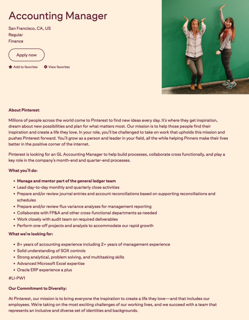 Accounting Manager Job Description Template -- Pinterest