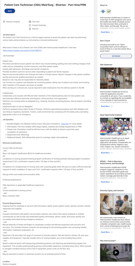 CNA job description template Intermountain Healthcare