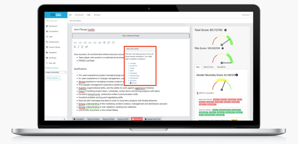 gender bias ongig text analyzer