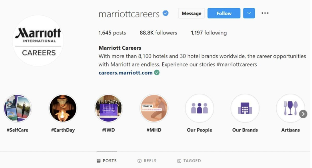 advertising jobs on social media marriot
