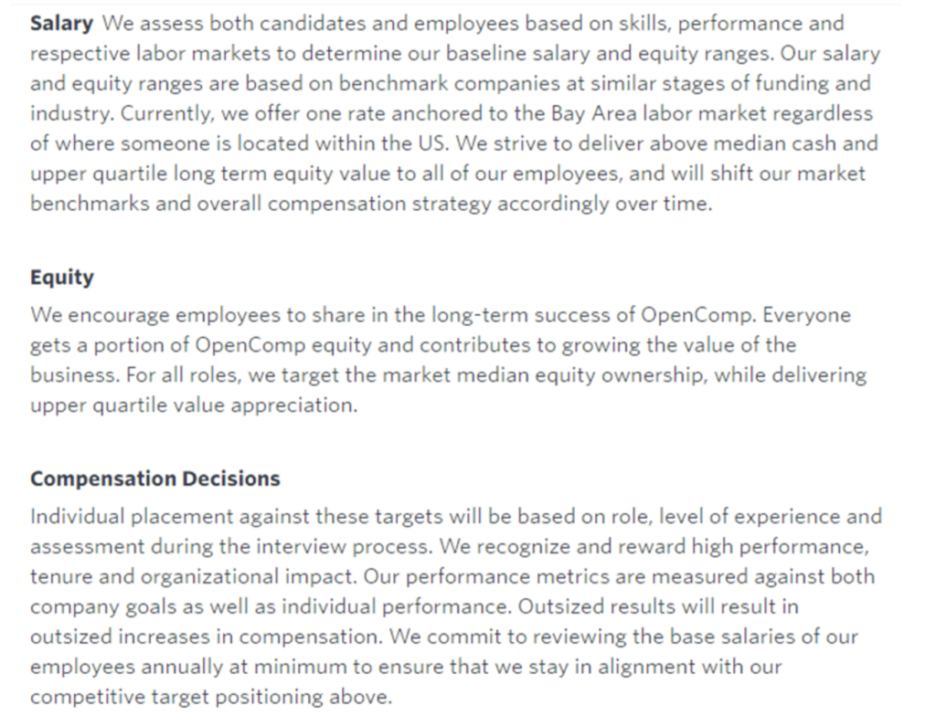 job postings with salary information OpenComp