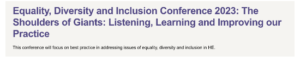 Equality, Diversity and Inclusion Conference 2023