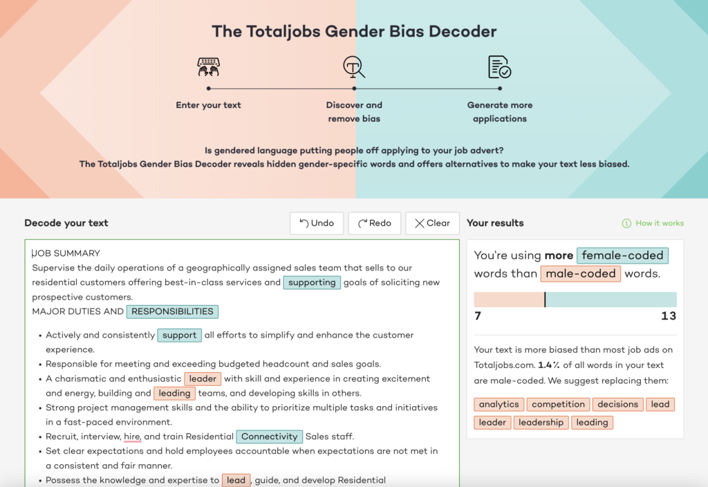 Content Bias Scanner Totaljobs