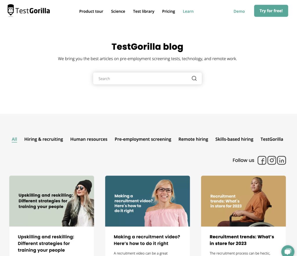 best blogs on recruitment TestGorilla