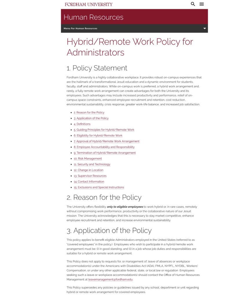 hybrid work policy outline (Hybrid Work Policies bog)