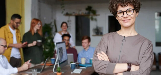 person standing in office